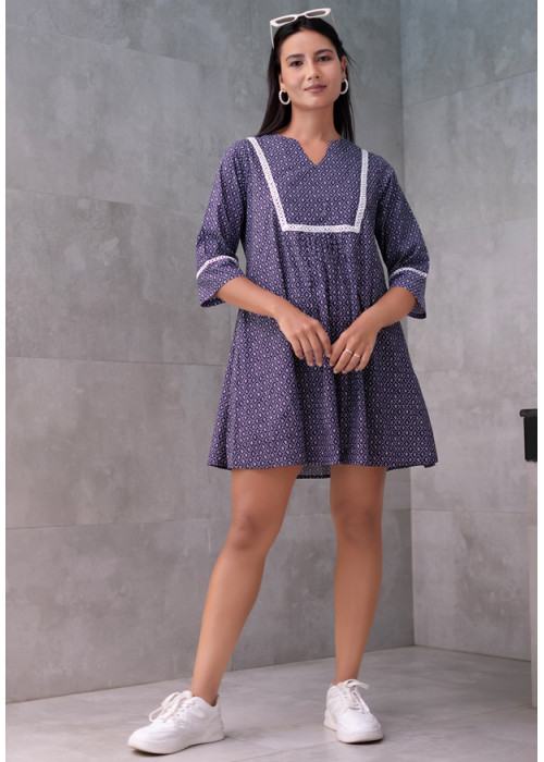 SIERARA BLUE PRINTED DRESS